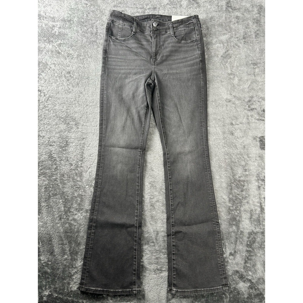 American Eagle Hi-Rise Skinny Kick Boot Black Jeans 10R Next Level Stretch NWT